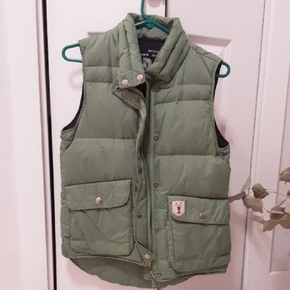 Womens Green Puffer Vest